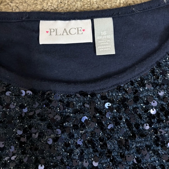 Girls Sequin Plaid Fit And Flare Dress - Tidal - Picture 3 of 4